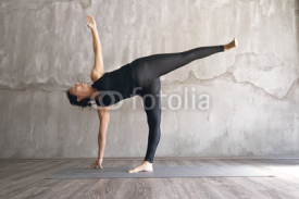 Fototapety Woman practicing yoga in various poses