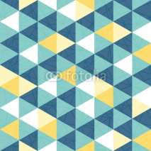 Fototapety Vector blue and yellow triangle texture seamless repeat pattern background. Perfect for modern fabric, wallpaper, wrapping, stationery, home decor projects.