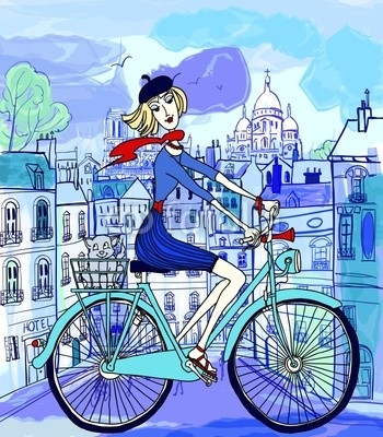 Paris in watercolor style