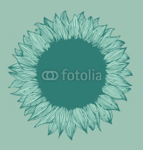 Naklejki Green round flower text banner