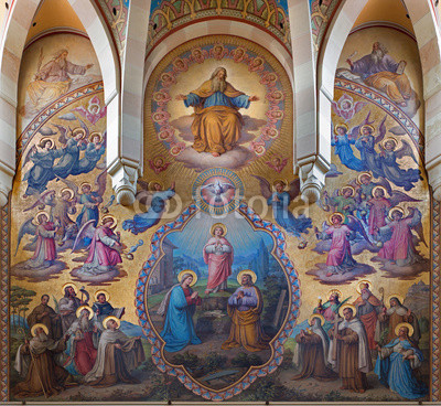 Vienna - Big fresco from presbytery of Carmelites church