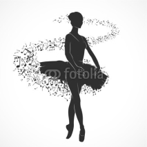 Fototapety silhouette danseuse vecteur

