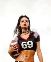 Fototapety Beautiful sexy American Football girl