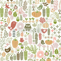 Fototapety seamless pattern with floral ornament
