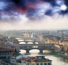 Fototapety Ponte Vecchio and Florence Buildings, Italy