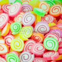 Naklejki Assortment of colorful fruit jelly candy
