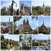 Obrazy i plakaty Barcelona, Spain: Parc Guell, Sagrada Familia by Gaudi