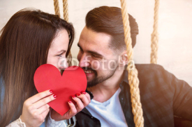 Valentines Day Young Couple With Heart