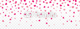 Valentine background with hearts falling on transparent