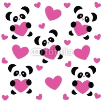 Fototapety pattern-love-panda