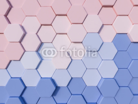 Fototapety Serenity Blue and Rose Quartz  abstract 3d hexagon background