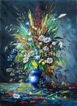 Fototapety Bouquet of wild flowers in a vase