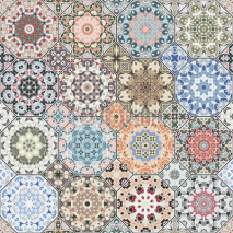Naklejki Set of octagonal and square patterns.