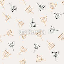Naklejki Vector seamless floral sketch pattern. Sketch background. Hand drawn hipster print. Modern graphic design.