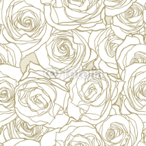 Fototapety Бесшовный цветочный паттерн с розами