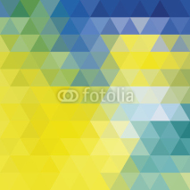 Obrazy i plakaty Abstract triangle pattern: blue and yellow