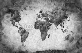 Fototapety Ancient, old world map. A sketch, grunge vintage background