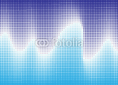 Abstract halftone wave in blue. Vector background