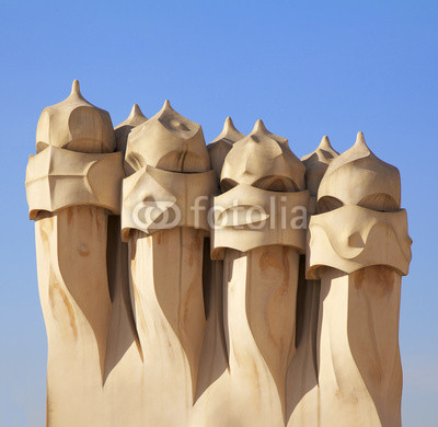 Gaudi Chimneys statues at Casa Mila, Barcelona