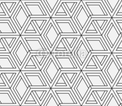 Naklejki Seamless geometric pattern in op art design. Vector art.
