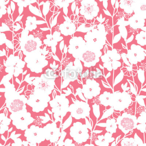 Vector white and pink blossoms seamless pattern background