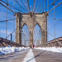 Naklejki New York City Brooklyn Bridge in Manhattan