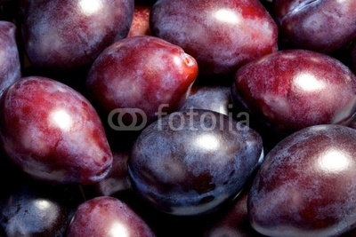 ripe fresh sweet plums closeup