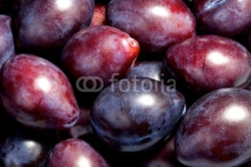 Naklejki ripe fresh sweet plums closeup