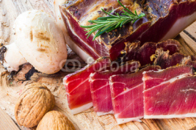 Naklejki Tasty slices of Italian speck