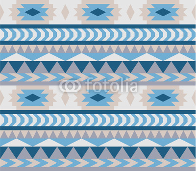 Seamless aztec pattern in blue tints