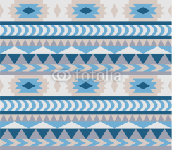Obrazy i plakaty Seamless aztec pattern in blue tints