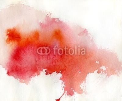 Red spot, watercolor abstract hand painted background