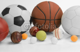 Naklejki Close-up of assorted sports balls