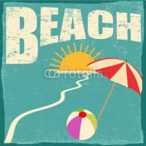 Fototapety Beach retyro poster