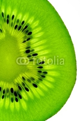 kiwi fruit  slice on a light table (vertical back