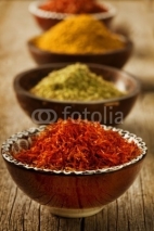 Fototapety Spices Saffron, turmeric, curry