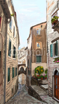 Street in Roma - illustration