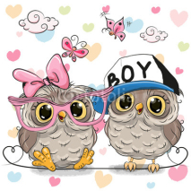 Naklejki Two Cute Owls