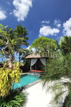 Naklejki Modern tropical villa with swimming pool in nature