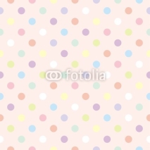 Naklejki Colorful dots pink background retro seamless vector pattern