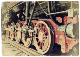 Naklejki Steam train wheels