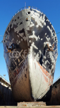 Fototapety ship hull refitting at dry dock