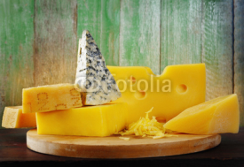 Fototapety cheese on wood