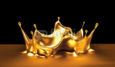 Splash gold black background. 3d illustration, 3d rendering.