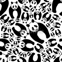 Naklejki seamless panda pattern