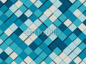 Obrazy i plakaty Geometric pattern. Abstract vector background with blue squares