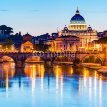 Fototapety Night view at St. Peter's cathedral in Rome