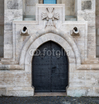 Naklejki Ancient door of Matthias church. Budapest. Hungary