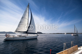 Fototapety Sailing yacht race, picture with space for text or logos