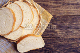 Fototapety Slices white bread in plate